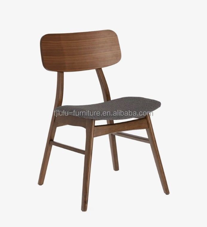 Home Furniture Solid Wood Frame Dining Chairs with Customized Colors and Upholstered Fabric Seat