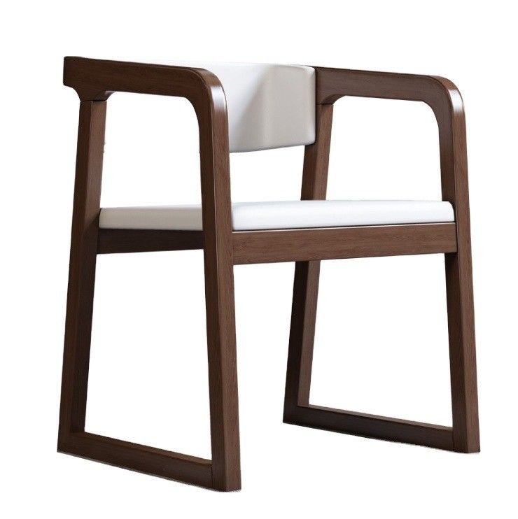 Dining Room Furniture Modern Design Solid Wood Cotton And Linen/PU Leather Chair With Armrest And Cushion For Restaurant