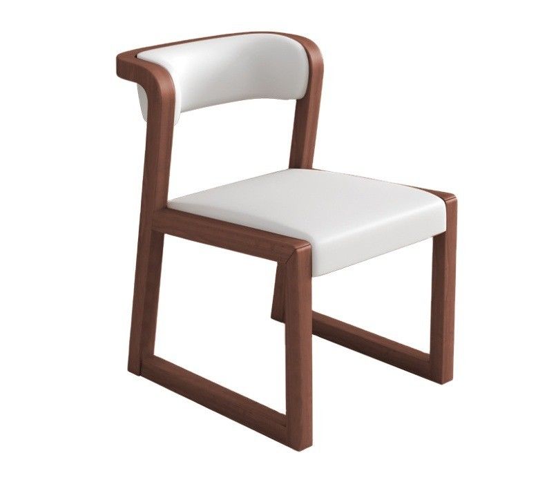 Wood PU Leather/Cotton And Linen Chair W56*D51*H71CM for Dining Room Restaurant in Modern Nordic Style without Folding