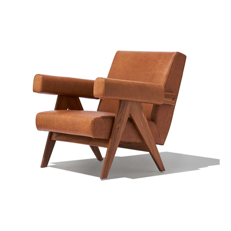 Leisure Lounge Solid Wood Sofa Chair with Customize PU Leather and Ash Wood Frame