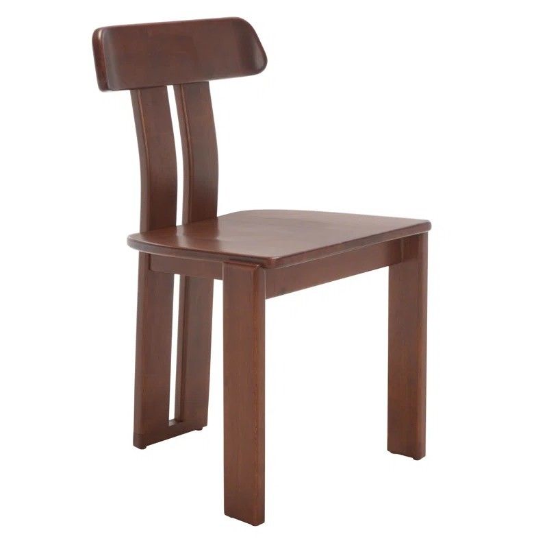 Solid Wood Dining Chair Vintage High Back Furniture for Modern Home Collection