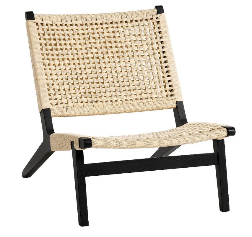 Modern Wood Woven Cord Solid Wood Living Room Chair Leisure Chair For Sophistication In Nordic Design