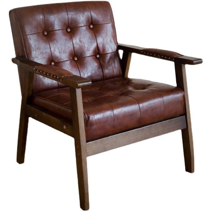 Modern Wooden PU Leather Cafe Sofa Chair Italian Luxury Design Style for Dining Room Restaurant