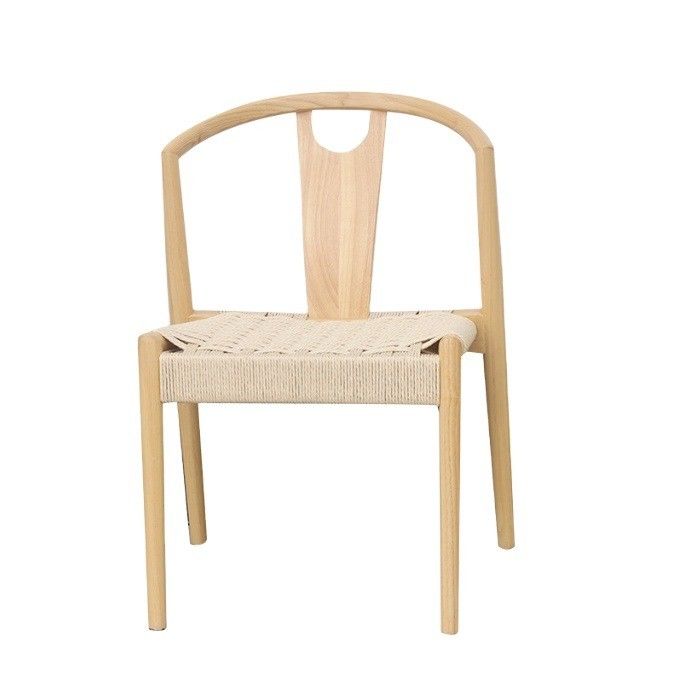 Sturdy Natural Solid Wood Woven Cord Wishbone Chairs The Perfect Addition to Modern Japanese Design