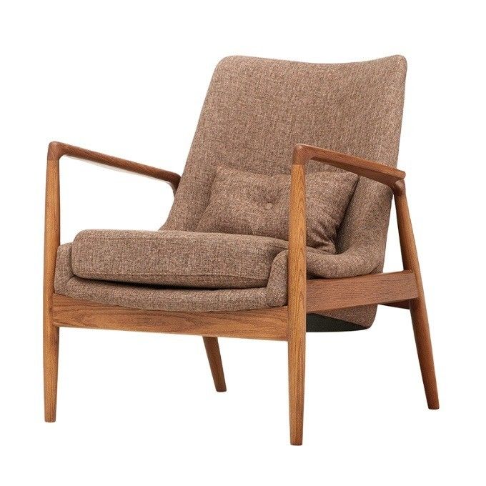 Design Modern Leisure Solid Wood Fabric Dining Room Restaurant Sofa Chair Living Room Furniture With Armrest for Leisure