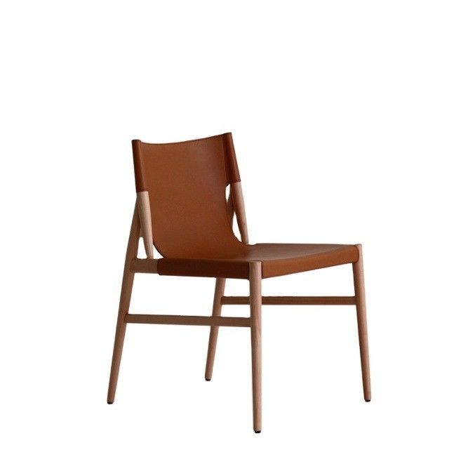 Wood Dining Chair Italian Classic Luxury Modern Cafe Chair Black/Brown Style Living PU Leather Living Room Furniture