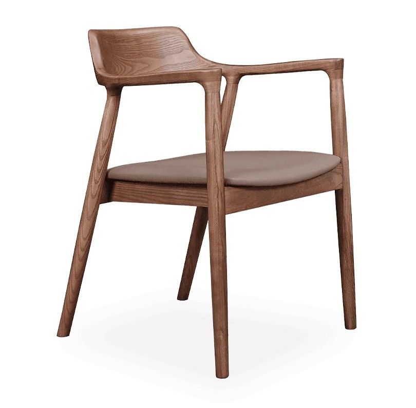 Restaurant Hotel Furniture Solid Wood Dining Chair with Upholstered Seat and Nordic Modern Style
