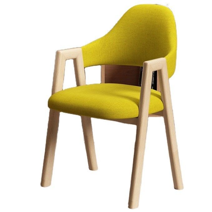 Wooden Frame Dinning Room Chair Nordic Home Furniture Kitchen Upholstered Fabric Seat for Hotel Restaurant and Home