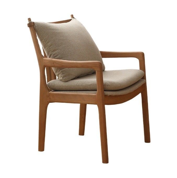 NO Folded Modern Fabric Oak Dining Chair for Dinning Room Kitchen Restaurant Living Room Furniture
