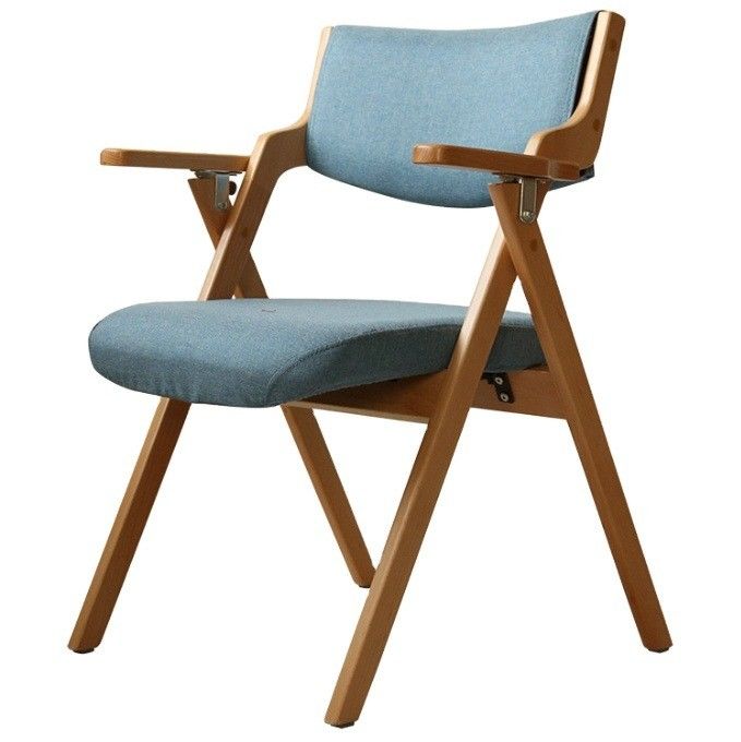 Foldable Chair Fabric Oak Wood Metal Folding Dining Chairs For Events W50*D60*H82CM Dining Room Furniture