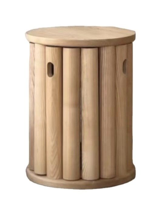 Stackable Red Oak Wood Stool Simply Designed Solid Wood Chair for Dining Room Furniture