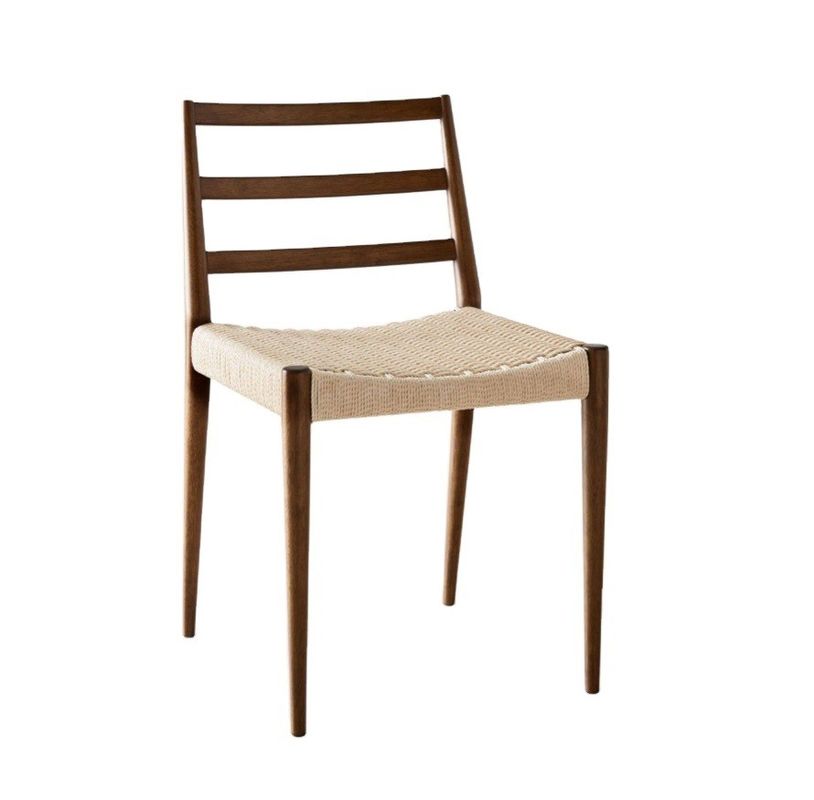Solid Wood Woven Cord Dining Chair for School Furniture in Nordic Modern Construction