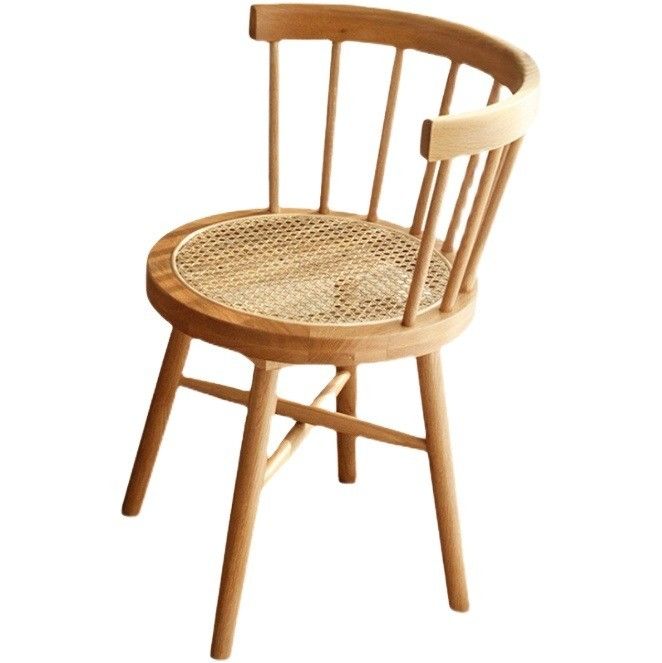 Dining Room Furniture Modern Nordic Style Cover Room Rattan Wood Back Chair with Nitrolacquer Finish