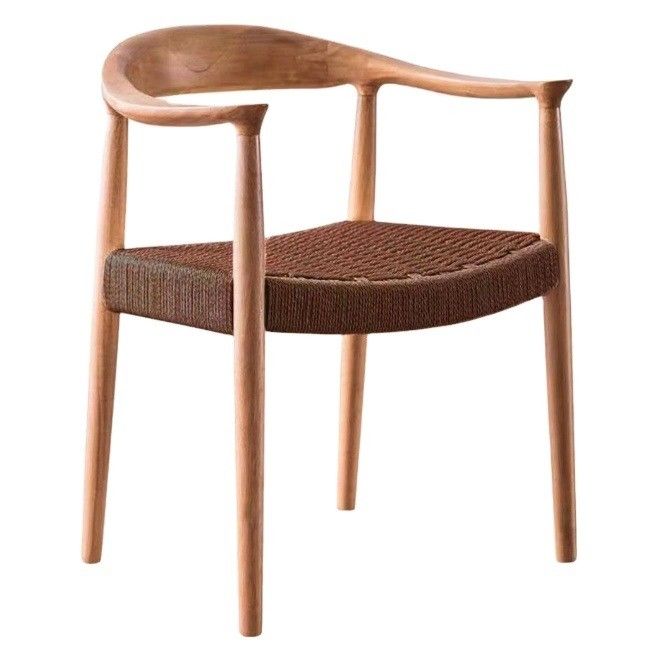 Enhance Your Dining Experience with Nordic Design Style Solid Wood Woven Cord Dining Chairs With Arms