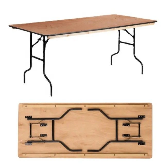 Industrial Style Iron Wood Restaurant Dining Tables Wood Folding Dining Table Customized for Home Furniture Market Needs