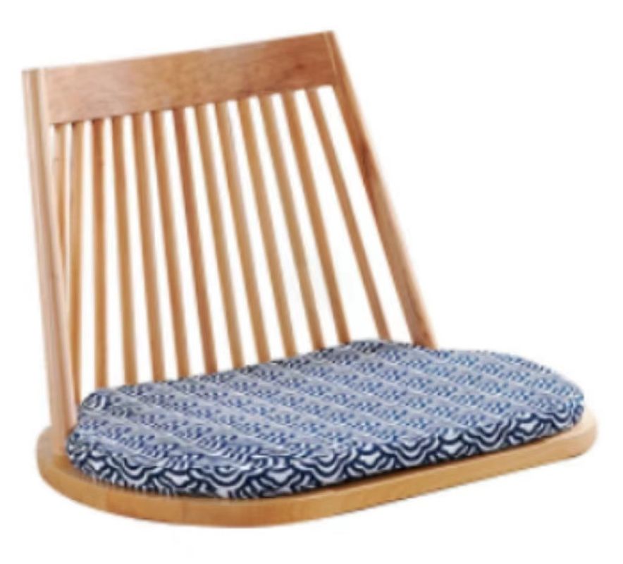Solid Wood Dining Chair with Natural Floor Seating and Modern Tatami Seatback Design