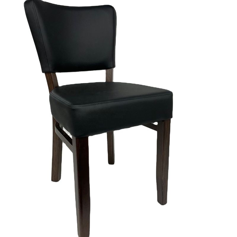 Nordic Fabric PU Leather Banquet Hotel Restaurant Event Wooden Dining Chair with Wood Legs and NC/PU Paint Finish