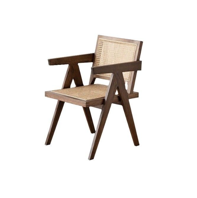 Black/Walnut Wood Color Solid Wood With Rattan Chair For Modern Style Dining Room Furniture