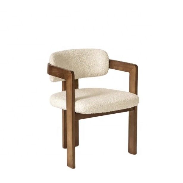 Modern Design Lamb Wool/Velvet Material Simple Solid Wood Dining Chair with Lift Chair Style and Customizable Logo