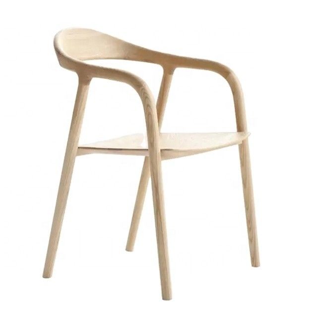 French Modern Solid Wood Armrest Wooden Dining Chair in Mail Packing for Luxury Living Room Furniture