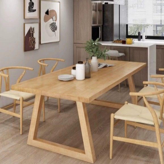 Modern Solid Wood Dining Table Furniture Set for Dining Room and Kitchen L120*W70*H75CM