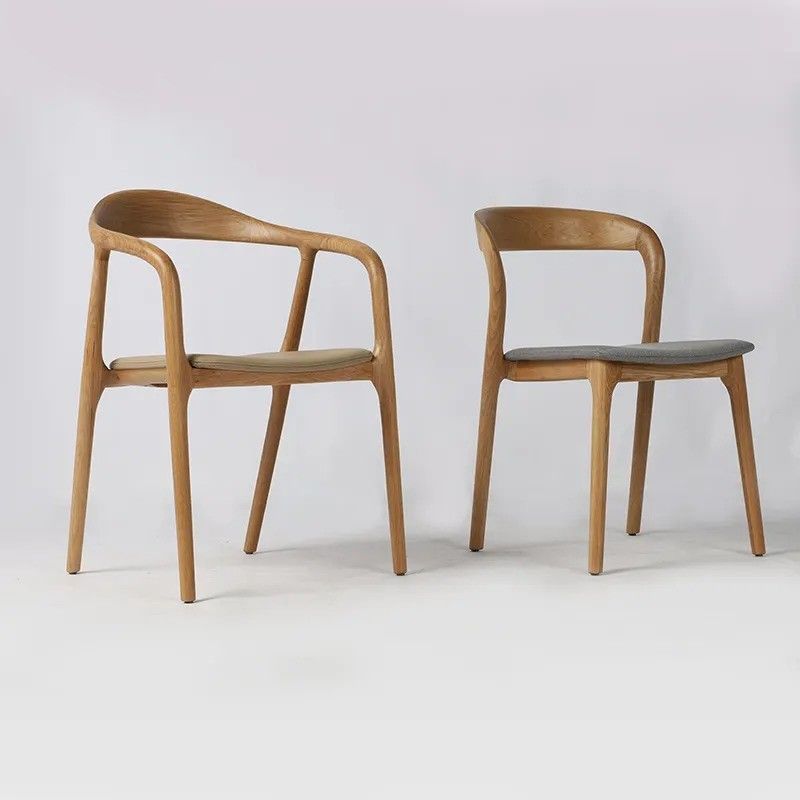 Home Furniture Dining Chair Oak Wood Design Modern Nordic Style Cover Room White Chairs for Kitchen Pu Leather Wooden