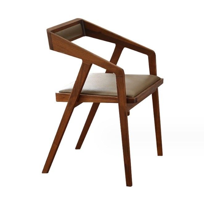 Home Furniture Modern Nordic Design Wooden Dining Room Chair with Solid Wood and PU Leather