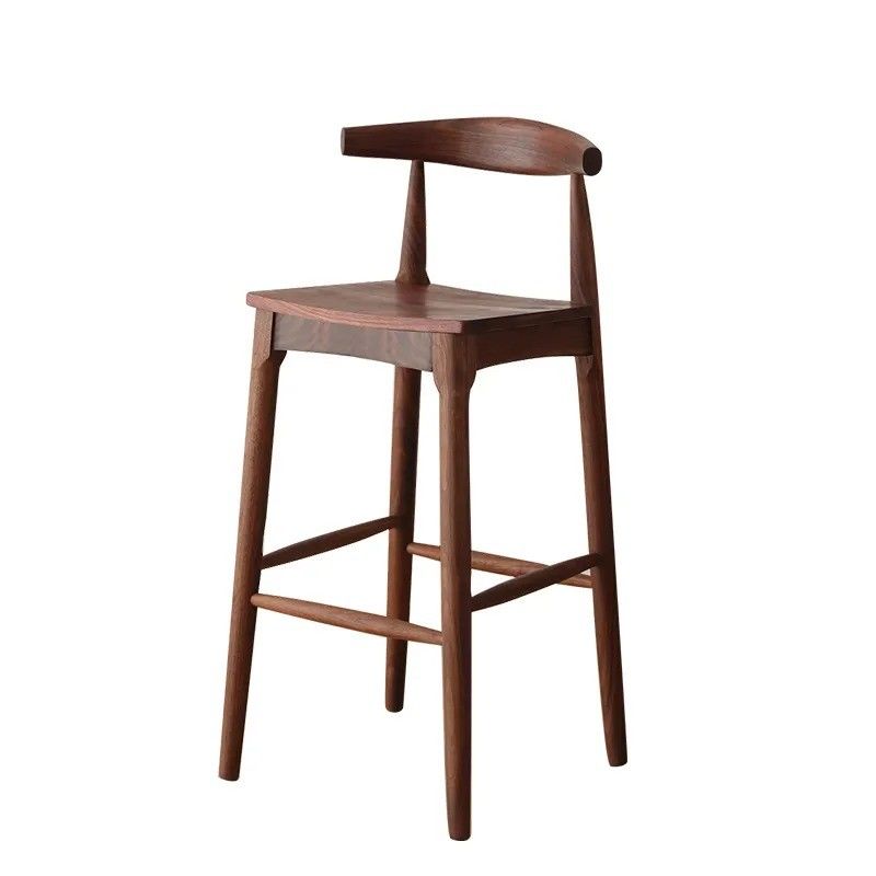 Popular Walnut Color Wooden Bar Stool for Solid Wood Dining Room Chair in Restaurant