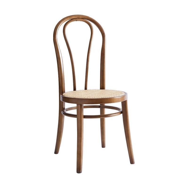 Customized Designs Woven Natural Rattan Solid Wood Dining Chair Furniture for Modern Restaurant Seating Arrangement
