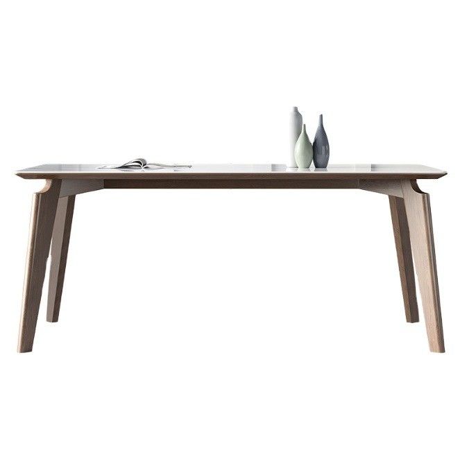 Marble Top Wood Dining Table Set for Kitchen and Dining Room in Modern Design