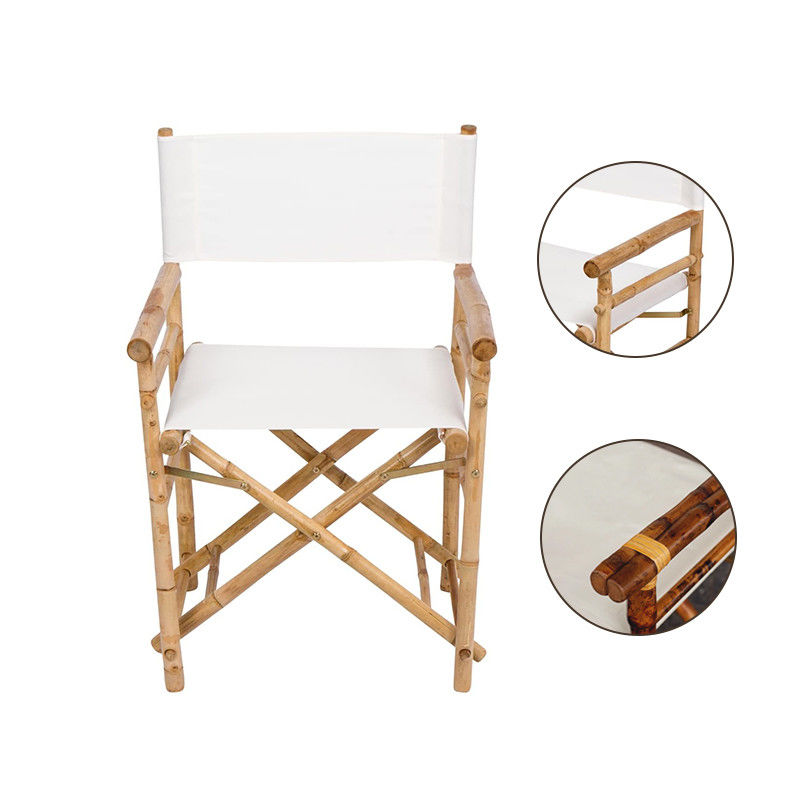 Outdoor Bamboo Wooden Director Chair Foldable Function for Beach Camping Bamboo Material Commercial Furniture