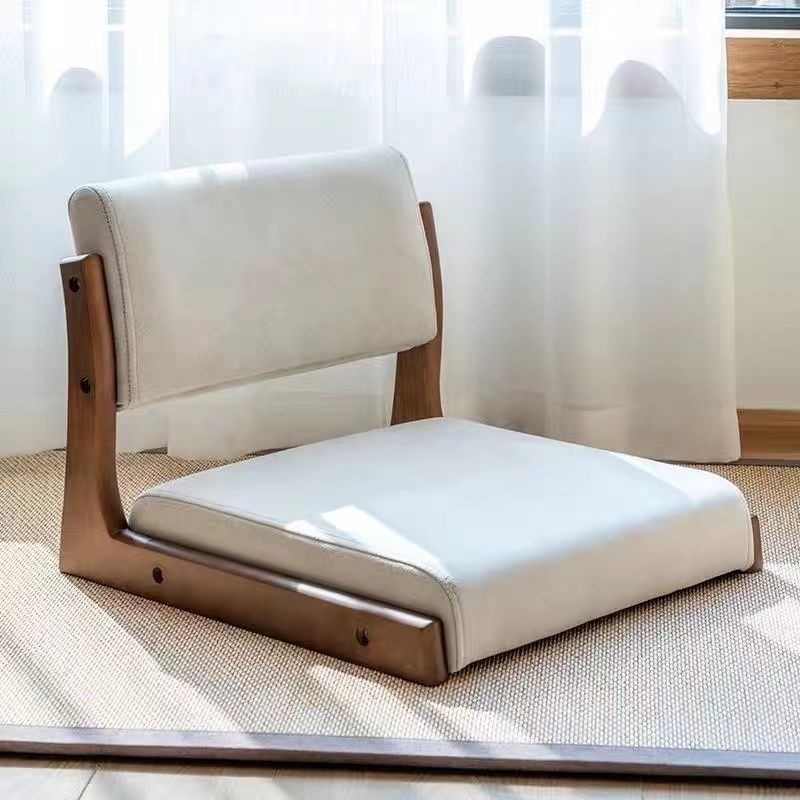 Seatback Room And Solid Wood Natural Dining Legless Floor Chair For Living Room Minimalist Design