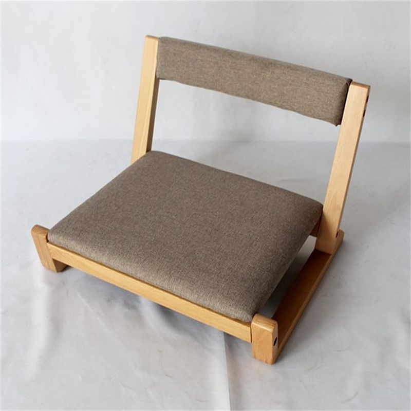 Solid Wood Japanese Tatami Floor Chair with Back Support Comfortable Sitting