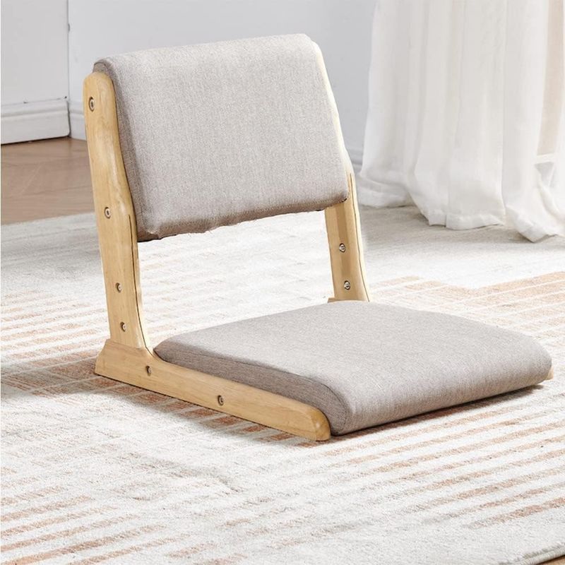 Mail packing Y Leisure Chair Style Japanese Tatami Wood Legless Floor Tea Chair with Back Support