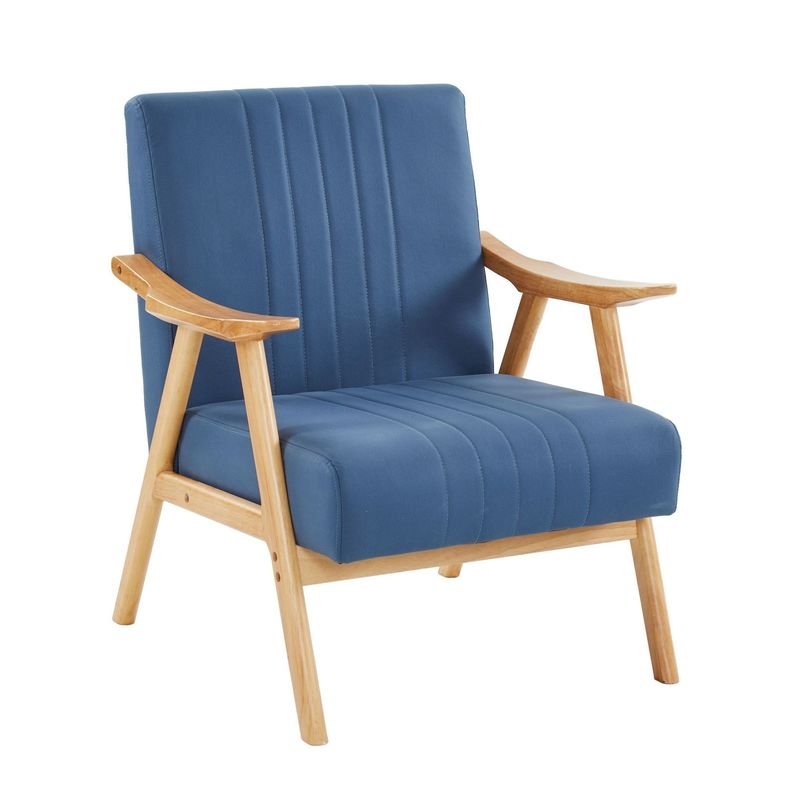 Wabi-Sabi Design Style Fabric Upholstered Solid Wood Leisure Lounge Wooden Sofa Chair for Living Room