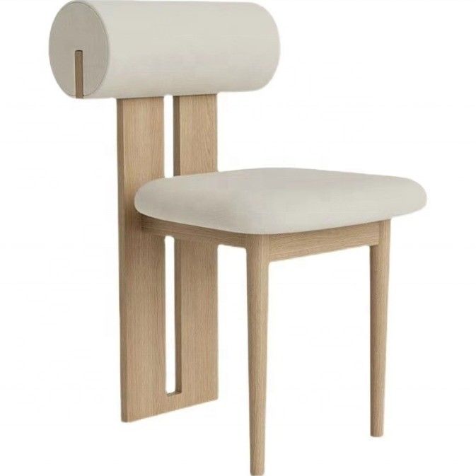 NC/PU Paint Finish Solid Wood Style White Velvet Fabric Upholstered Dining Room Chair Nordic Cafe Dining Chairs