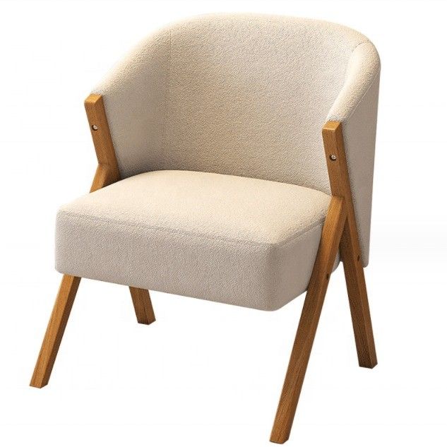 Comfortable Modern Luxury Velvet Soft Sofa Living Room Lounge Solid Wood Lazy Upholstered White Chair for Dining Chair