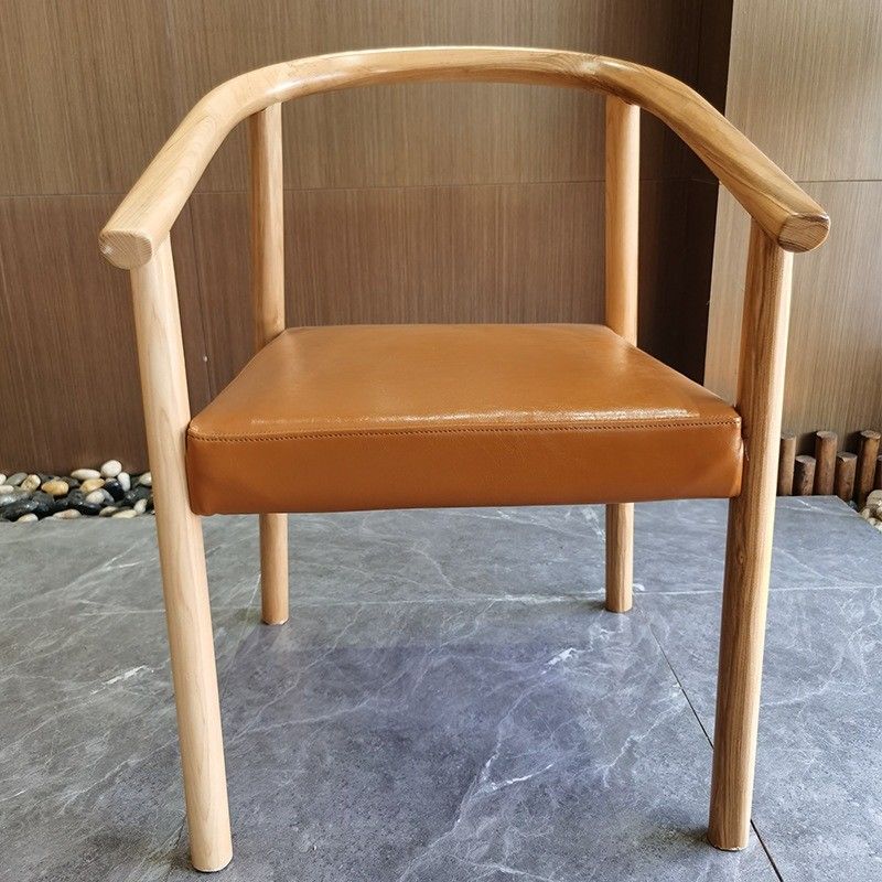 North European Solid Wood PU Leather Pads Dining Chair for Restaurant Customized Design and OEM Service Accepted