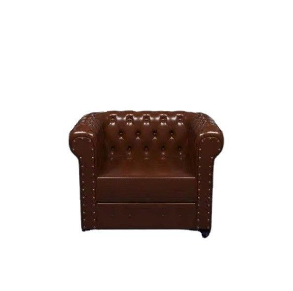 Nordic Design Modern Solid Wood Chair and PU Leather for One Seat Living Room Sofa