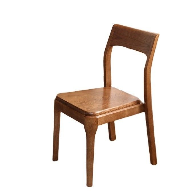 Classic Modern Style Brown Solid Wood Dining Chair for Restaurant Seating in Brown