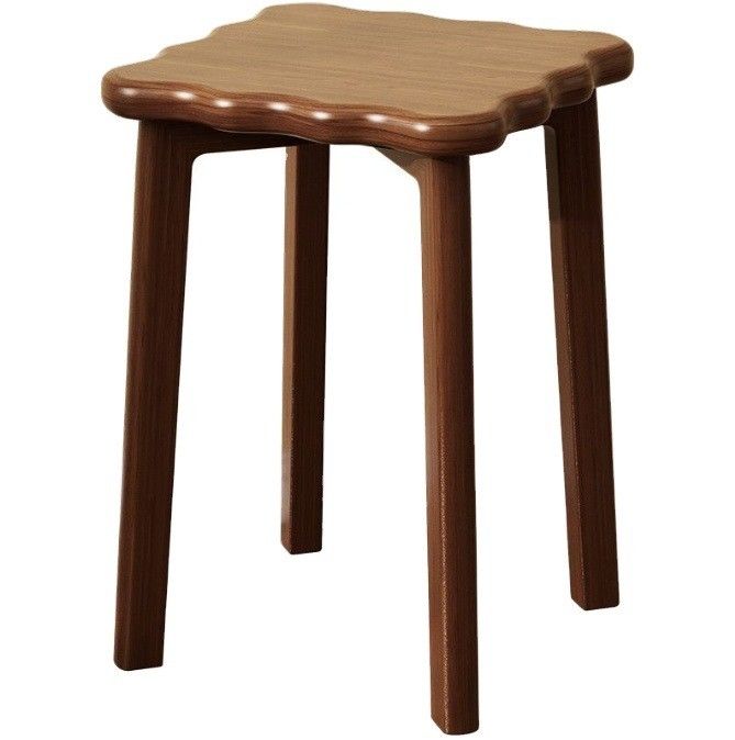 Rattan Cover Wooden Chair Space-Saving Design Solid Wood Frame 33*33*45cm Dining Chair