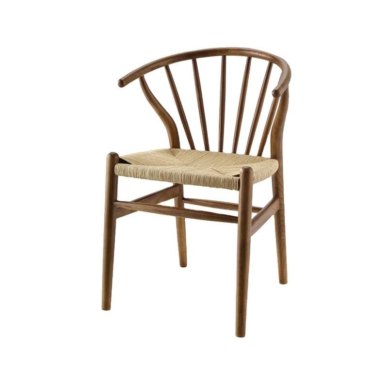 Solid Wood Woven Cord Restaurant Chair Nordic Design European Modern Dining Furntiure for Restaurant Seating