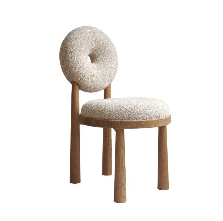 Living Room and Hotel Soft Seat Wood Lamb Wool Dining Room Chair W47*D48*H79CM with Modern Design