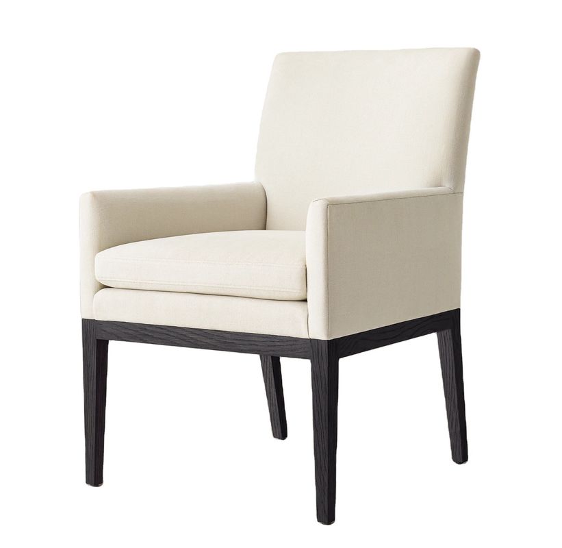 Top Quantity Wooden Armrest Fabric Upholstered Wood Dining Chair for Modern Restaurant and Hotel