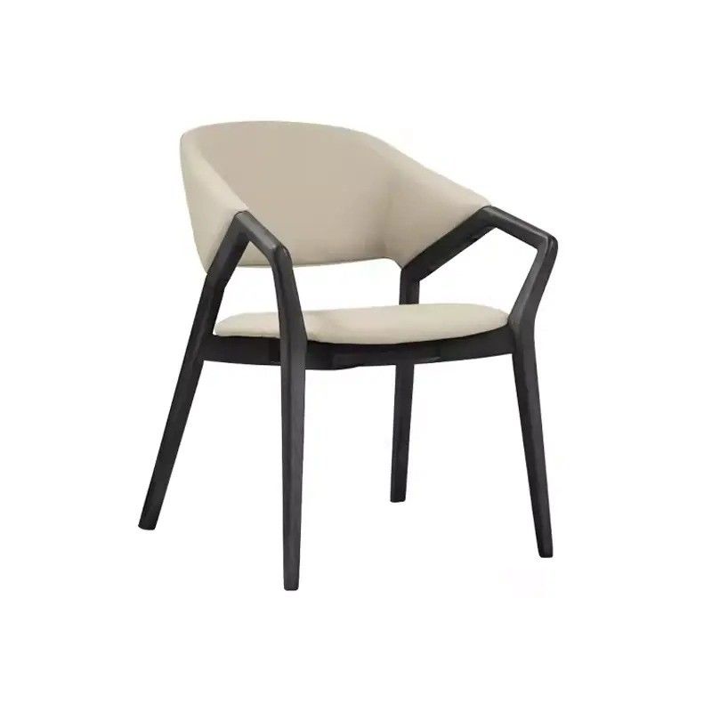 Mail Packing Solid Wood PU Leather Dining Room Chair for Cafes and Restaurants in Nordic Style