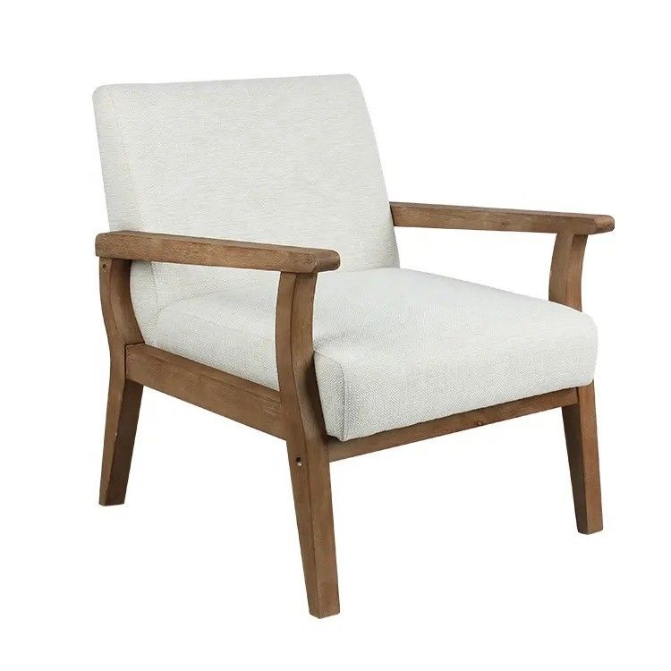 Living Room and Hotel Solid Wood Fabric Wooden Sofa Chair W69*D76*H79CM with Soft Seat Modern Design One Seat