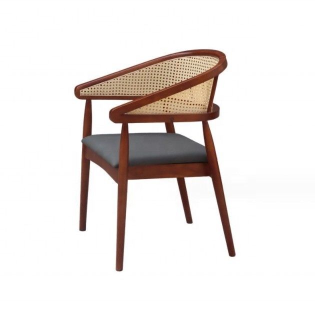 Modern Wood Rattan Chair for Living Room and Affordable in Design Style