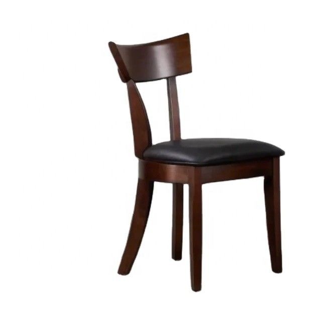 Customized Size Restaurant Chair Wood Frame Leather Soft Thick Cushion Seat Dining Chair for Home Furniture