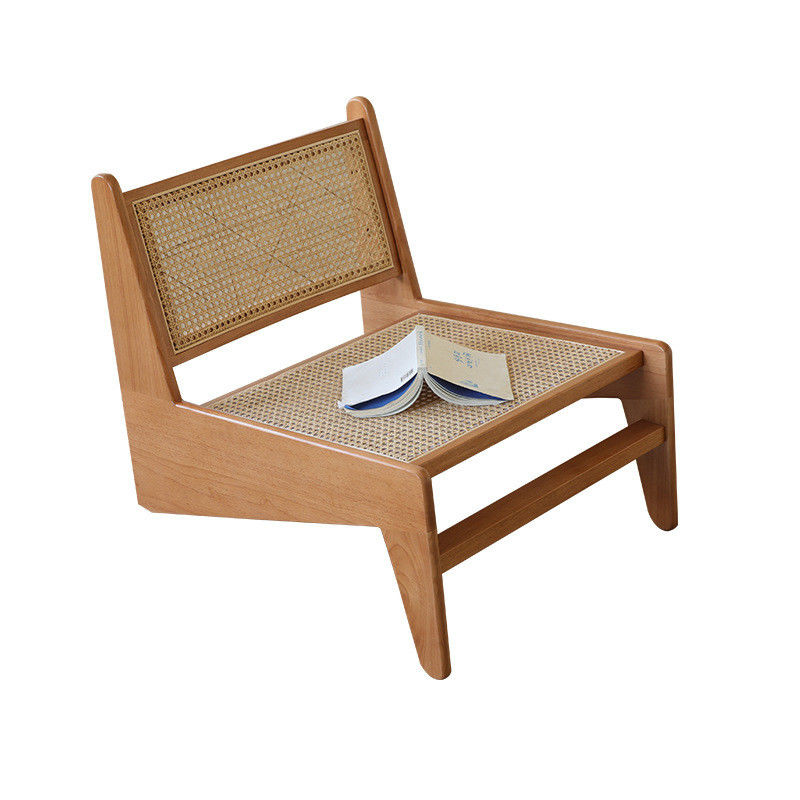 Rubber Wood Frame Nordic Style Leisure Chair for Living Room Wooden Lounge Chair