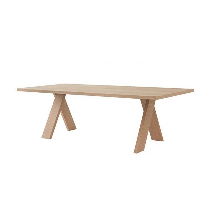 Wholesales Simple Wooden Dining Table for Restaurant Home Customized Multi Size Rectangle Tables